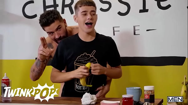 TWINKPOP - Twink Joey Mills Dresses Up Chris Damned'_s Cock With Whipping Cream And Sprinkles For A Tasty Snack